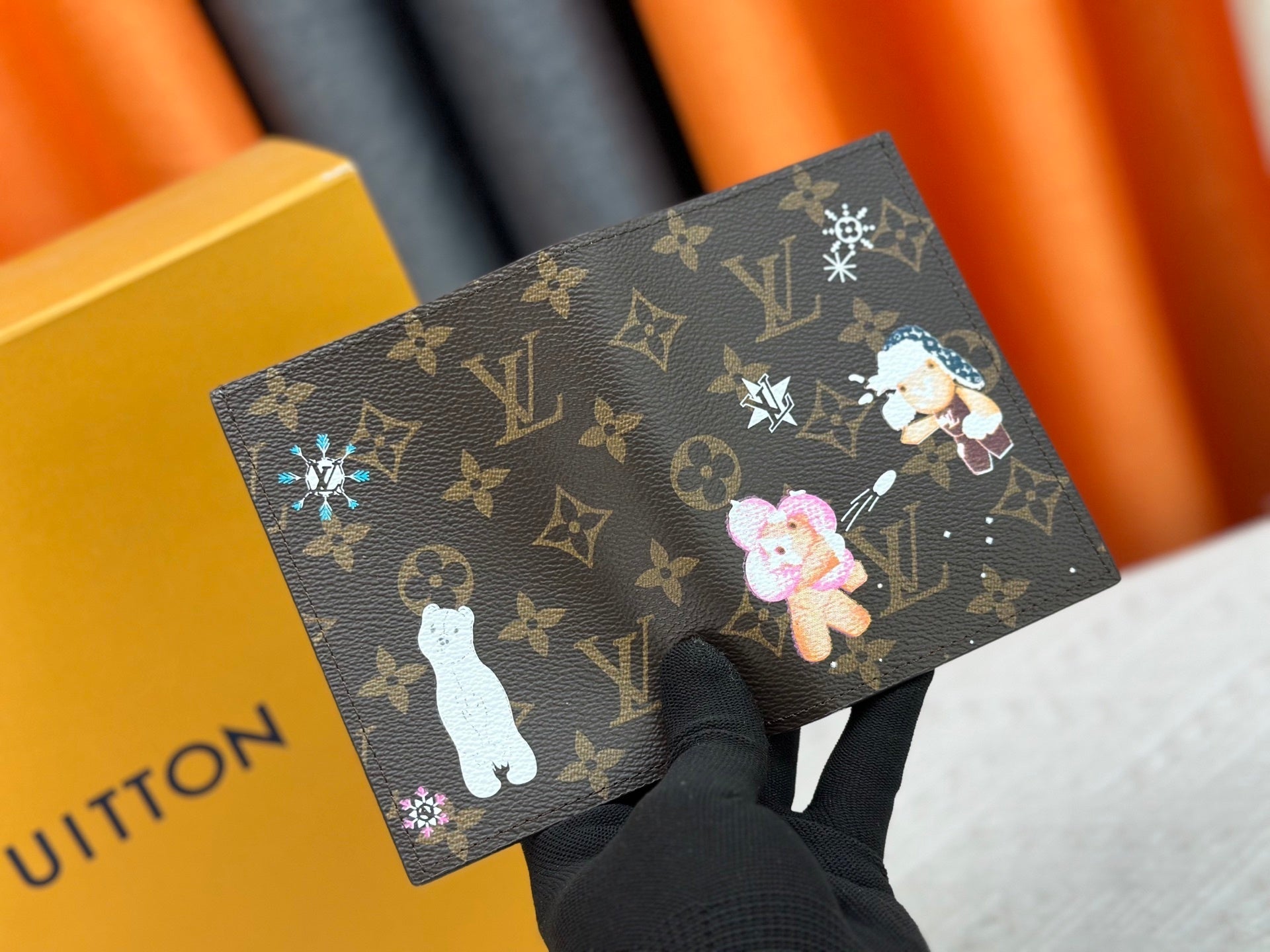 Snow Show monogram passport cover with snowflake and polar bear print by Bloom The Label
