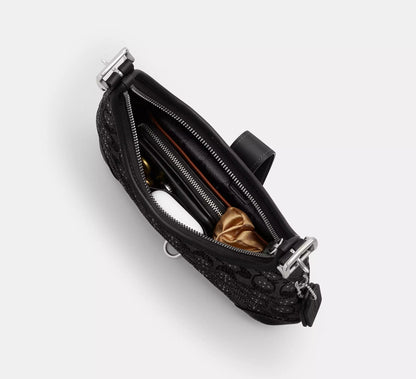 Hamptons Hobo Bag In Crystal Signature Jacquard - Bloom