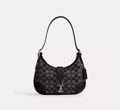 Hamptons Hobo Bag In Crystal Signature Jacquard - Bloom