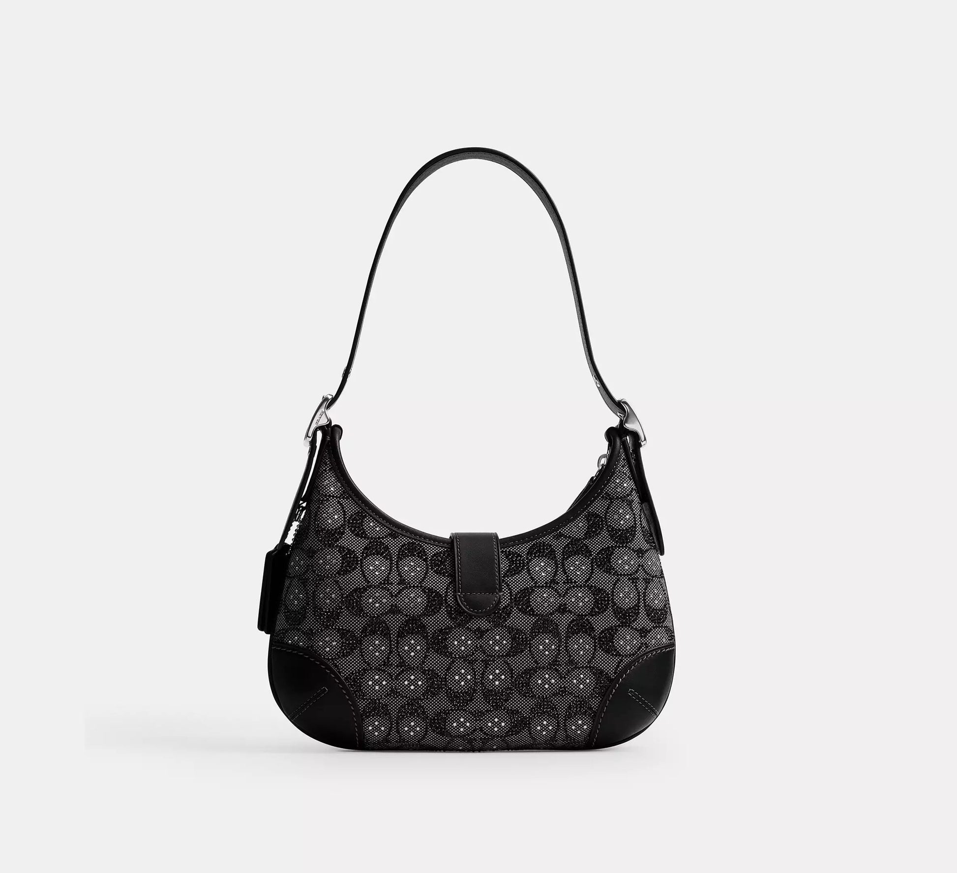 Hamptons Hobo Bag In Crystal Signature Jacquard - Bloom