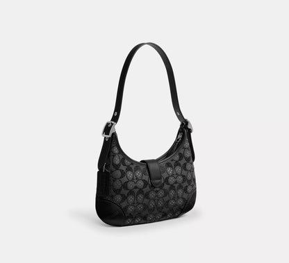 Hamptons Hobo Bag In Crystal Signature Jacquard - Bloom