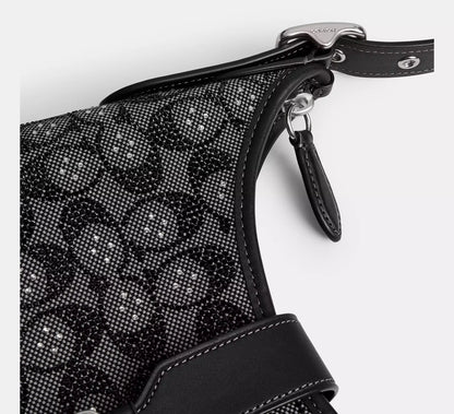 Hamptons Hobo Bag In Crystal Signature Jacquard - Bloom