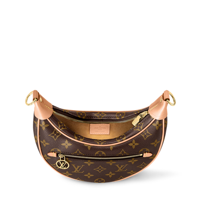  Loop Bag interior microfiber lining – zip closure open monogram crescent bag 