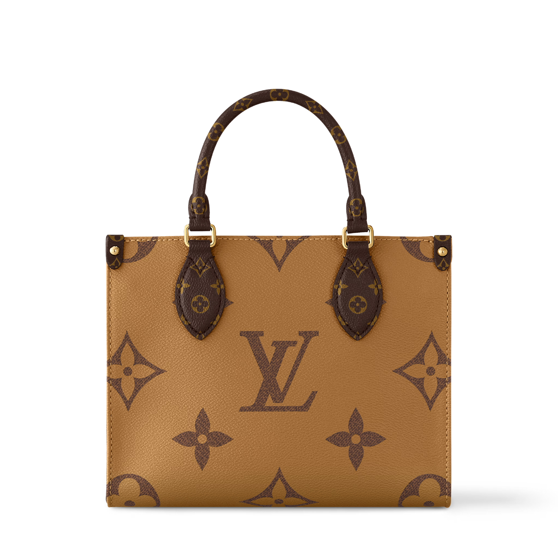 OnTheGo Tote PM reverse side – reverse monogram canvas print detail 