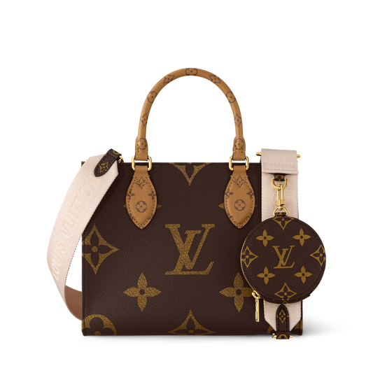 OnTheGo Tote PM Signature Monogram Canvas – bicolor monogram structured tote bag 