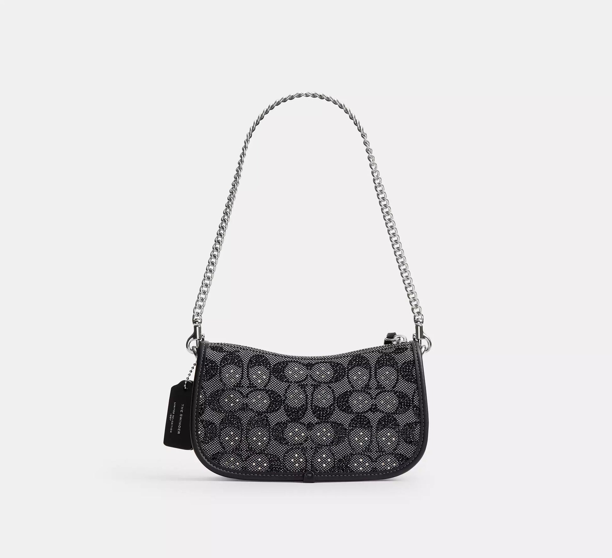 Swinger Bag 20 With Chain In Crystal Signature Jacquard - Bloom