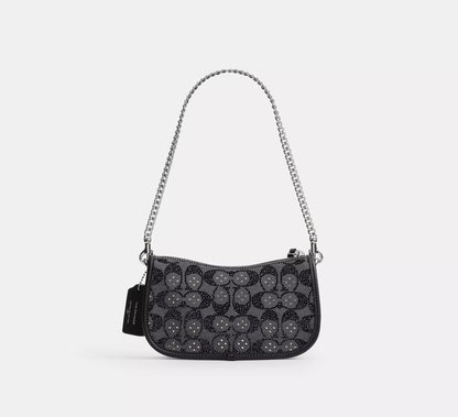 Swinger Bag 20 With Chain In Crystal Signature Jacquard - Bloom