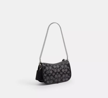 Swinger Bag 20 With Chain In Crystal Signature Jacquard - Bloom
