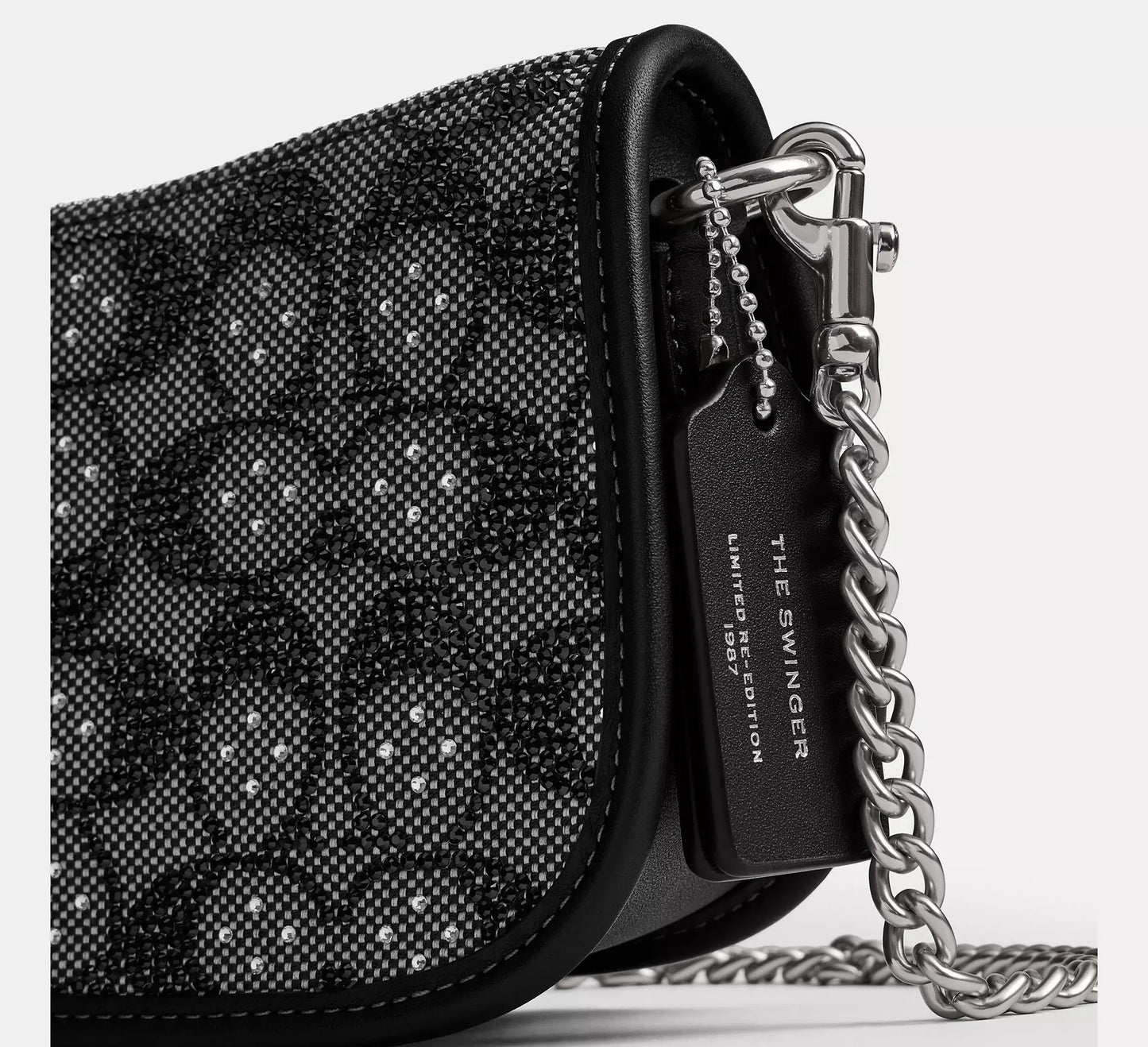 Swinger Bag 20 With Chain In Crystal Signature Jacquard - Bloom